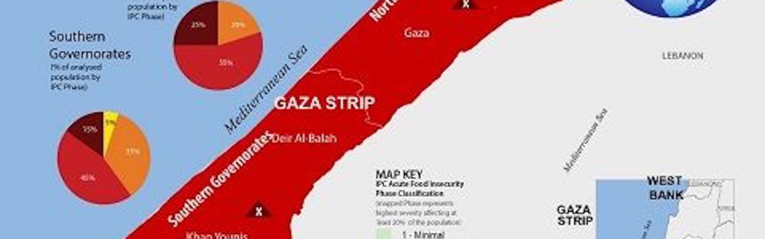 IPC projects that in December 2023-February 2024 the entire population of Gaza will be experiencing crisis-level or worse acute food insecurity.